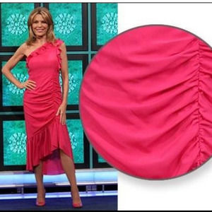 Aidan Mattox Hot Pink One Shoulder CDC Dress